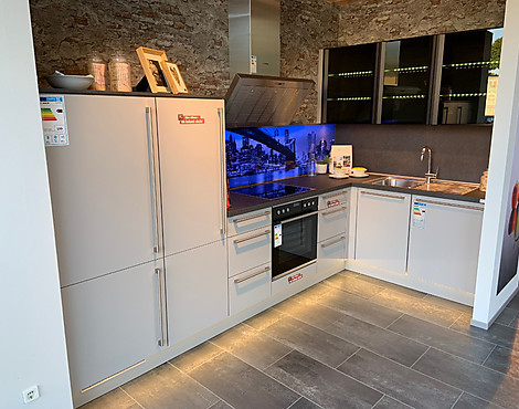 ⭐ Musterküche zum super Sonderpreis abzugeben - Touch Lacklaminat Steingrau supermatt 341 Koje - 14