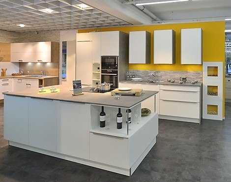 Häcker Systemat AV5095 Glas satiniert weiß mit Bora Basic Induktion - AV5095