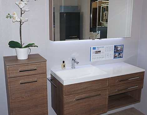 Edles Marlin Badmöbelset 3150 mit Ramenfronten in Teak Natur NB - 3150 Teak Natur NB 606