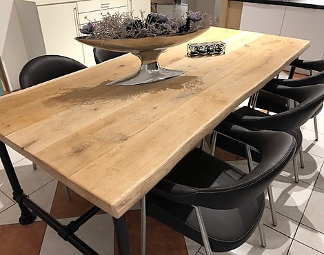 L 2,4 m x B 1,0 m x H 0,75 m - Massivholztisch mit Tischgestell aus Gerüstrohr