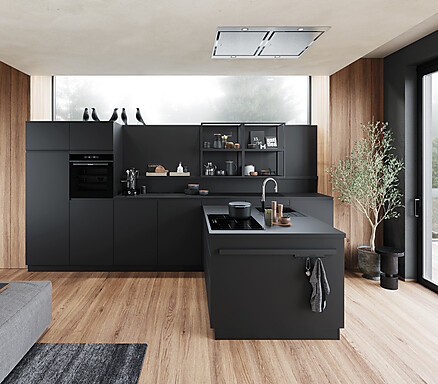 Moderne schwarze Küche