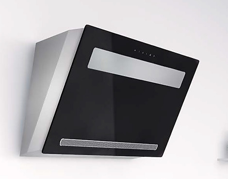 Design Wand - Dunstabzugshaube Front in schwarzem Glas - Gutmann Amplia