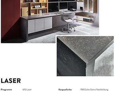 HOME - OFFICE - Laser Alpinweiß, Eiche Sierra Nachbildung