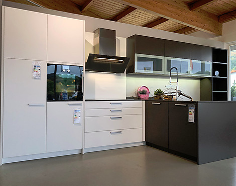 !!! absolutes Schnäppchen !!! Silestone Arbeitsplatte mit integriertem Becken !!! - Kombination grau-weiß