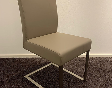 Dezenter Freischwinger Kunstleder Schlamm mit Edelstahl-Gestell- Preise reduziert!/H - NABER Sitzmöbel Zesen