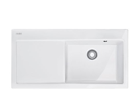 Einbauspüle Keramik in glcier weiß glänzend - MTK 611-100