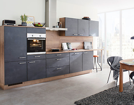 Flotte Küchenzeile 390 cm breit inkl. E-Geräten - ArtWood A 19