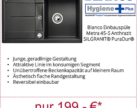 Metra 45 S Anthrazit - 513035 - SILGRANIT® PuraDur® Einbauspüle - NEU!!! ORIGINALVERPACKT!!! - Metra 45 S Anthrazit (513035)