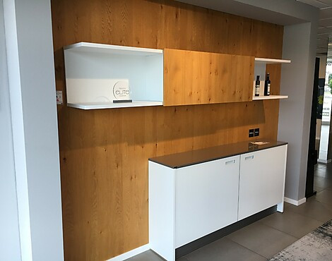 Wohnwand - NX902 Glas matt kristallweiß + Asteiche natur gebürstet