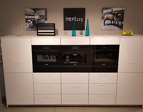Next Hochschrank Reihe ohne Geräte super günstig zu verkaufen - NX800 119 Polaris weiß