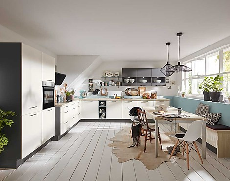 nobilia Touch Front: Lacklaminat alpinweiß Maße: ca. 365cm + 395cm - AG27