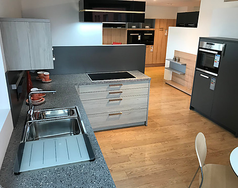 Küche L-Form - MK AV 1092/1080 Pinie grau/anthrazit