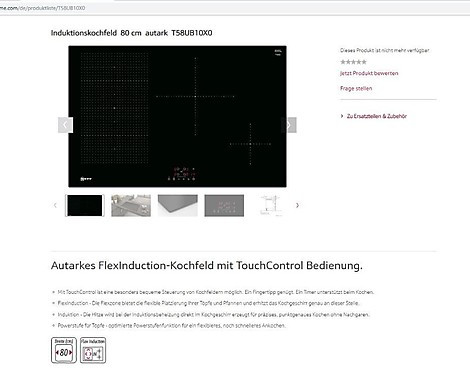 Flex-Induktions-Kochfeld mit TouchControl zum Sonder-Abholpreis - T58UB10X0