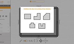 Küchen-Grundriss im Onlineplaner auswählen