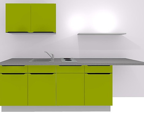 Moderne neue Front in Lacklaminat - Limette seidenmatt