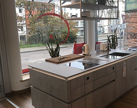 Grifflose Küche in Betonoptik - Elba