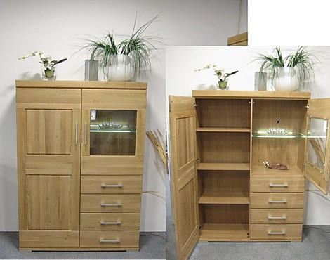 Highboard - Eiche bianco teilmassiv