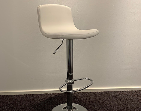 Schöner geradliniger Barhocker in KunstlederWeiß - Drehbar /höhenverstellbar - Reduzierte Preise!/H - Sedia ZOE