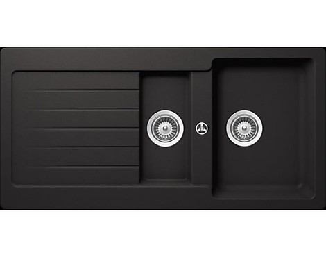 Einbauspüle Typos D-150 A Nero - Auflagespüle inkl. Glasschneidbrett und Funktionsschale - Typos D-150 A Nero - Auflagespüle inkl. Glasschneidbrett und Funktionsschale