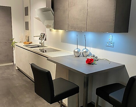 MODERNE Trend-Küche in Beton - Nobilia RIVA in Beton/Kombination