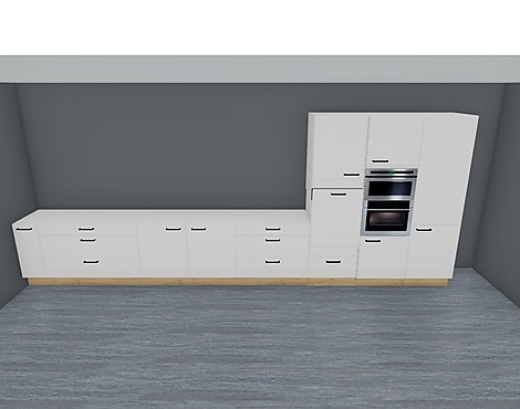 Küche Flash Lacklam. Alpinweiss HG Griff Metall Schwarz - Flash 85034