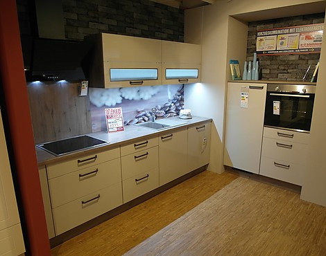 Moderne Einbau-Küche L-Form in weiß - SUSANN