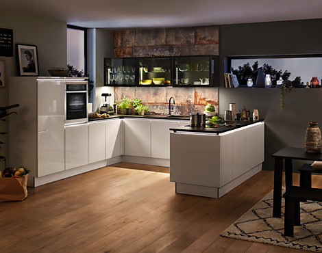 NOLTE NOVA LACK MIT NEFF PREMIUM ELEKTROGERÄTE UND BLANCO SILGRANIT ZUBEHÖR - Nova Lack