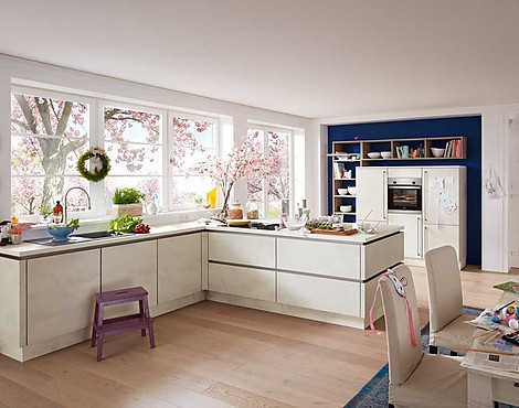 nobilia Riva Front: Weißbeton Maße: ca. 303cm x 272cm + 240cm - AG28