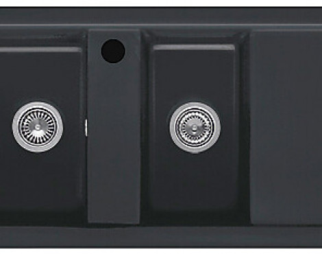 Subway 80 Einbauspüle inklusive Ablaufgarnitur mit Handbetätigung, aus Keramik, 1160 x 510 mm, Ebony CeramicPlus - Subway 80, 67261S5HL2