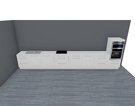 Küche Flash Lacklaminat Alpinweiss HG Bügelgriff Edelstahlfarbig - Flash 84941