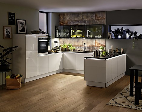 GlasTec Plus, Echtglasfronten mit Neff Collection Elektrogeräte - GlasTecPlus Echtglasküche