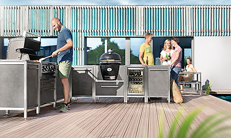 Outdoor-Küche in L-Form