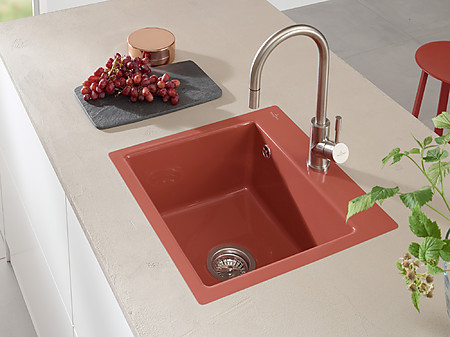 Einzelbecken in Rot: Spüle von Villeroy & Bosch