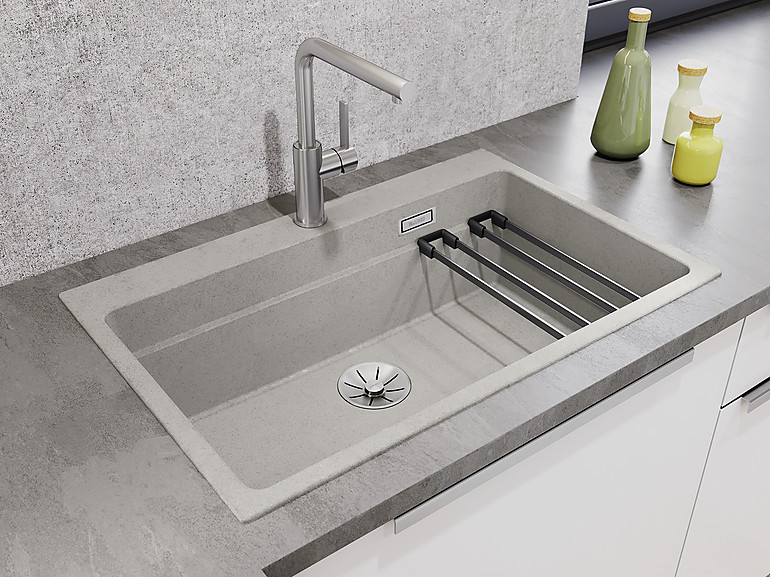 Spülbecken in Beton-Optik in moderner Küche