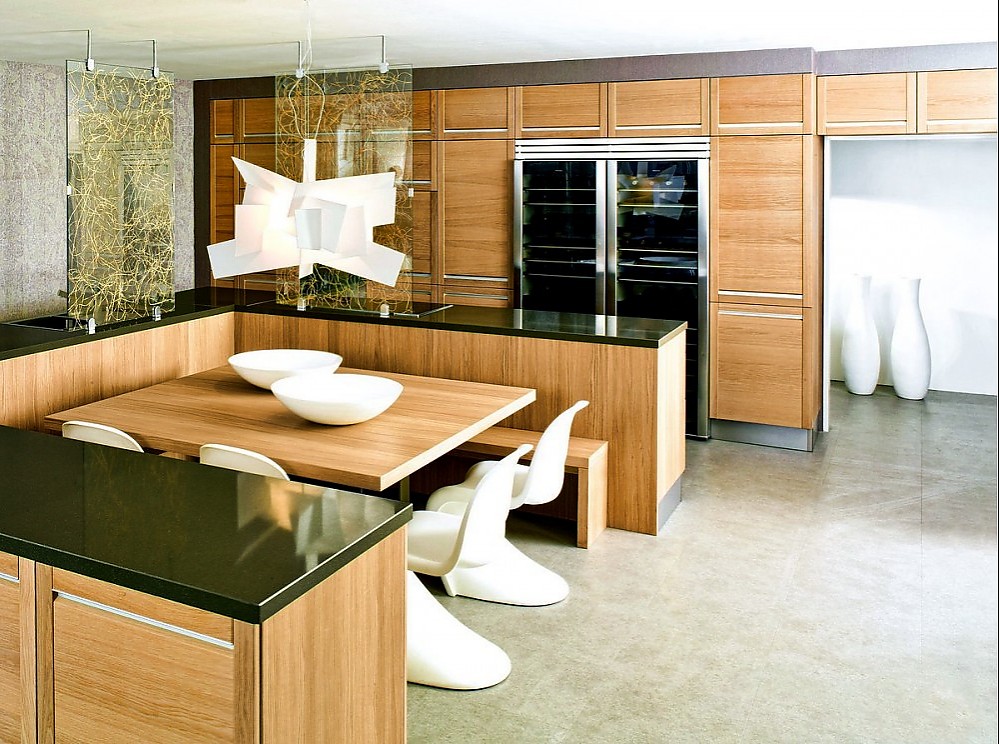 Mit Integrierter Aluminiumgriffleiste Zuordnung: Stil Moderne Küchen, Planungsart Offene Küche (Wohnküche)