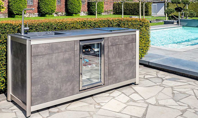 Outdoor-Küche aus Aluminium. Foto: Wesco