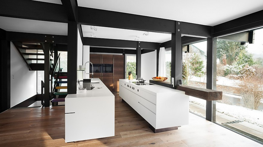 Designerküche mit offenem Ess-/Wohnraum (Plan 3 Küche)