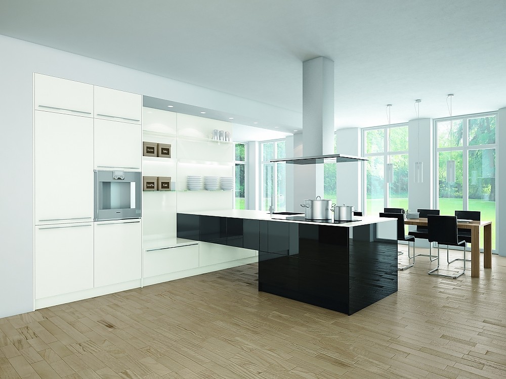 Moderne küche xl 5450 in weiÃ, schwarz und grau