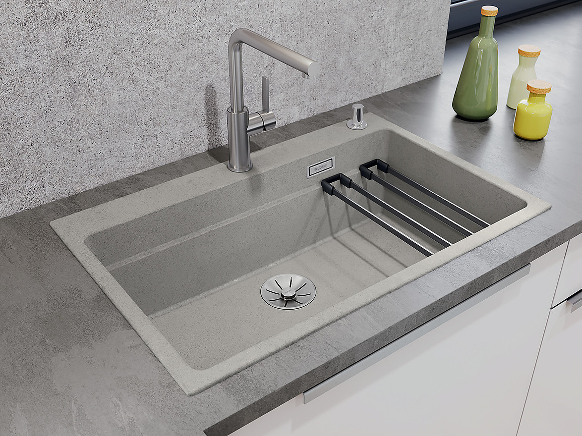 Spulen In Beton Style Und Mattschwarze Armaturen Blanco