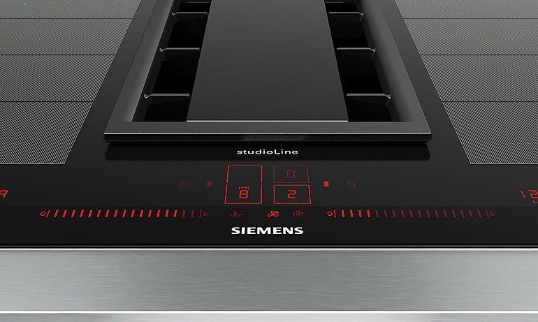 Modernes Slider-Bedienfeld mit roter Beleuchtung