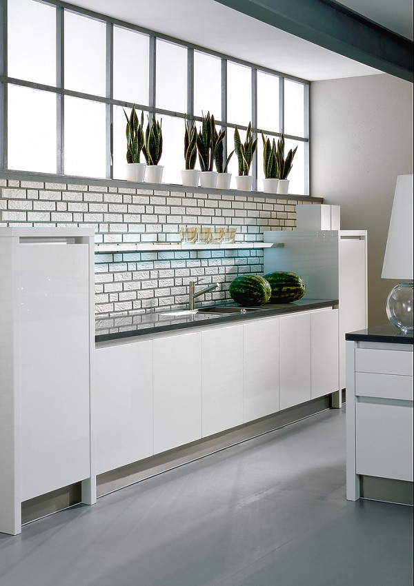 Grifflose Inselkuche Integra Nova Hg Hochglanz Weiss